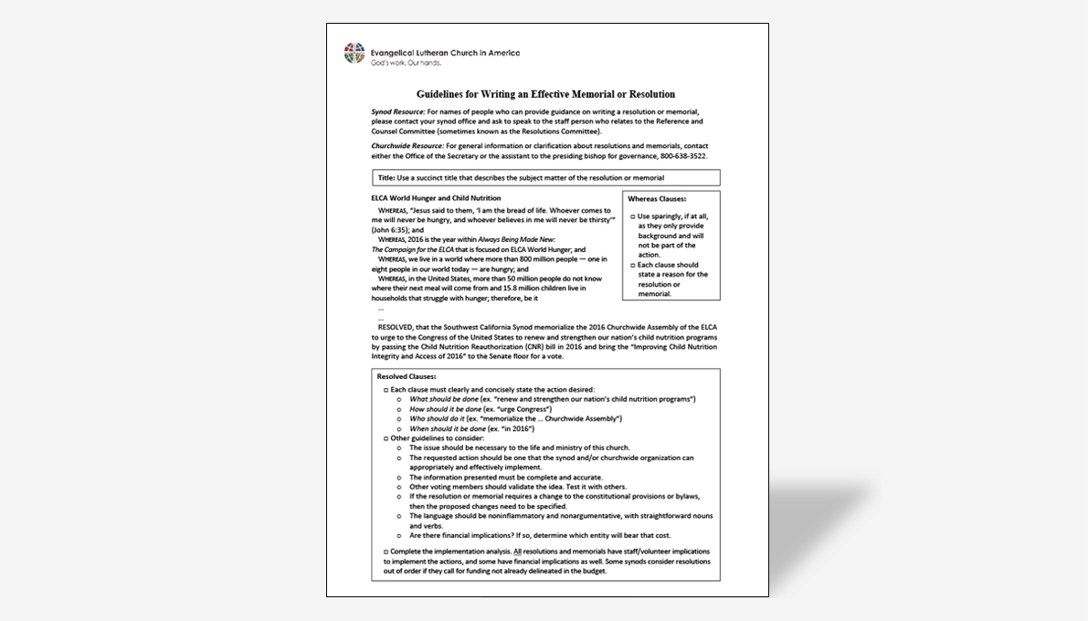 Guidelines for Writing Memorials and Resolutions